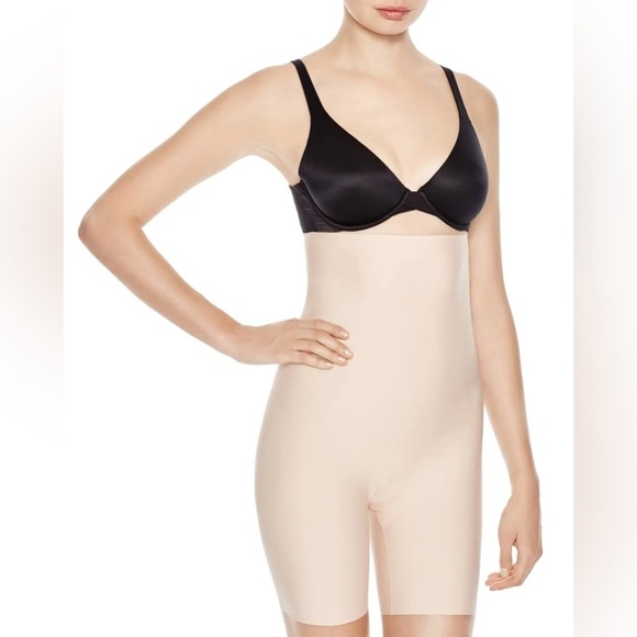 NWT SPANX Thinstincts High Waisted Mid-Thigh Shorts Nude Shapewear Size XL - Picture 1 of 7